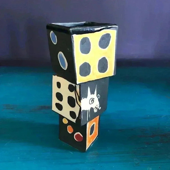 Handmade 3 Piece Cat + Mouse Ceramic Vases - Picture 14 of 15